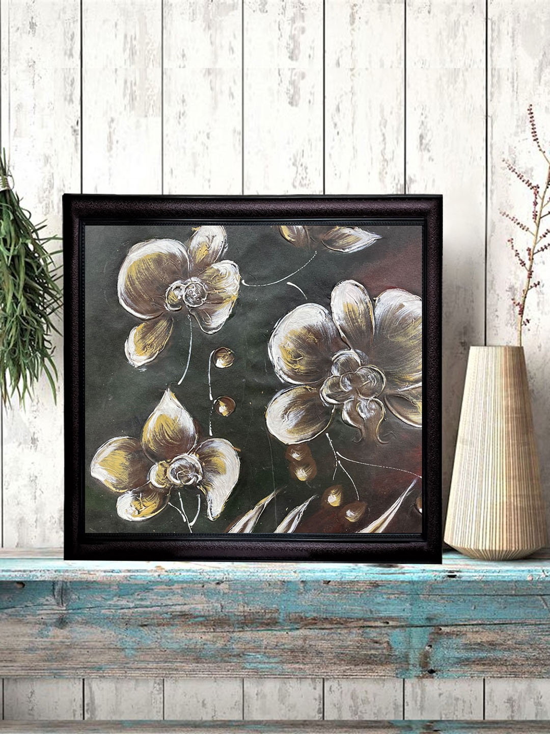 

Gallery99 Grey & Mauve 3 Flower Canvas Oil Painting Wall Art