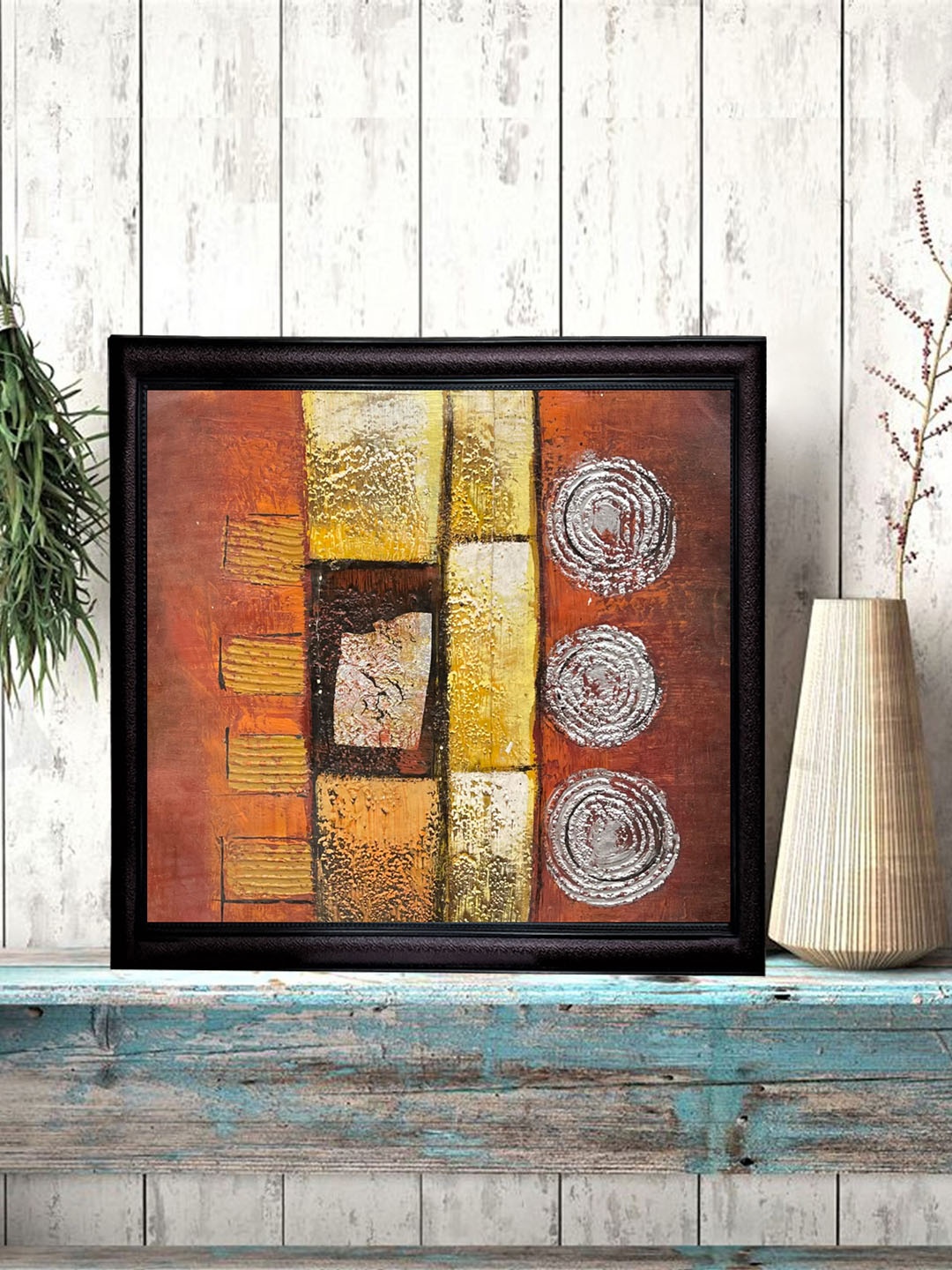 

Gallery99 Brown & Yellow Handmade Oil Painting On Canvas With Wooden Frame Wall Art