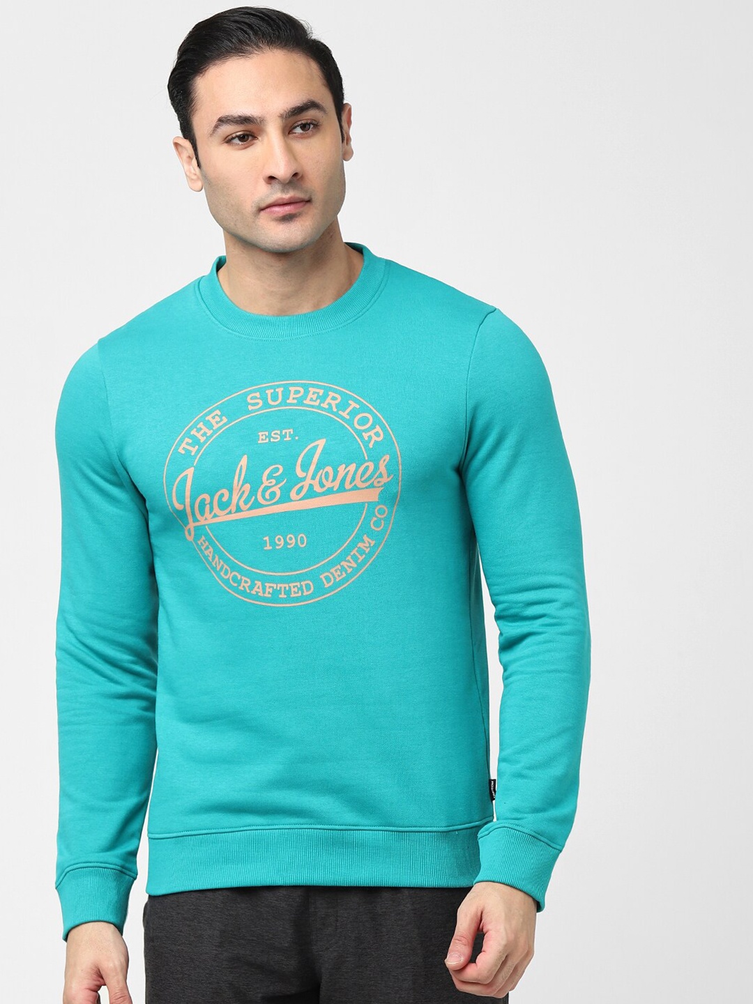 

Jack & Jones Men Printed Cotton Sweatshirt, Blue