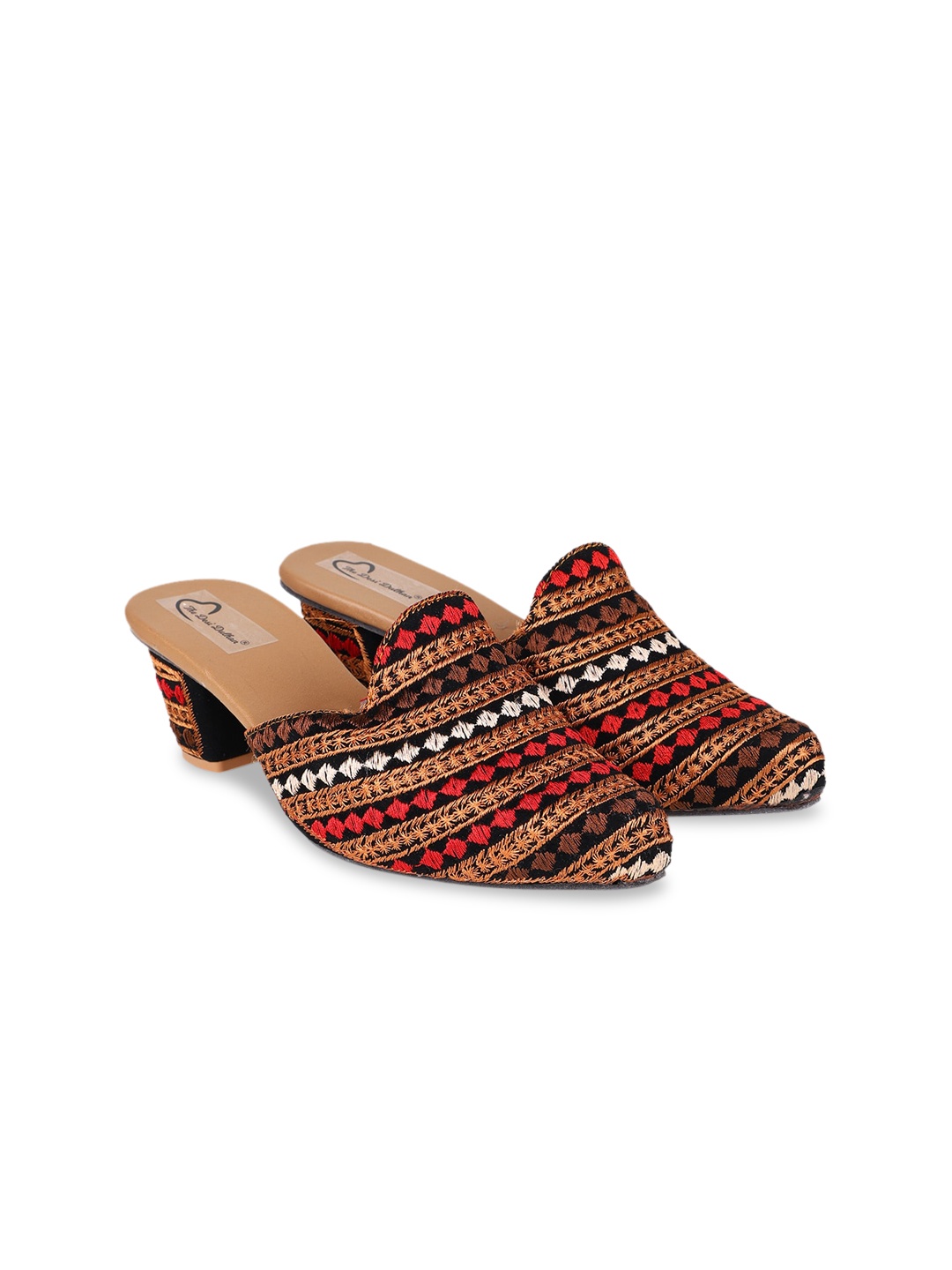 

The Desi Dulhan Ethnic Block Heels Mules, Black