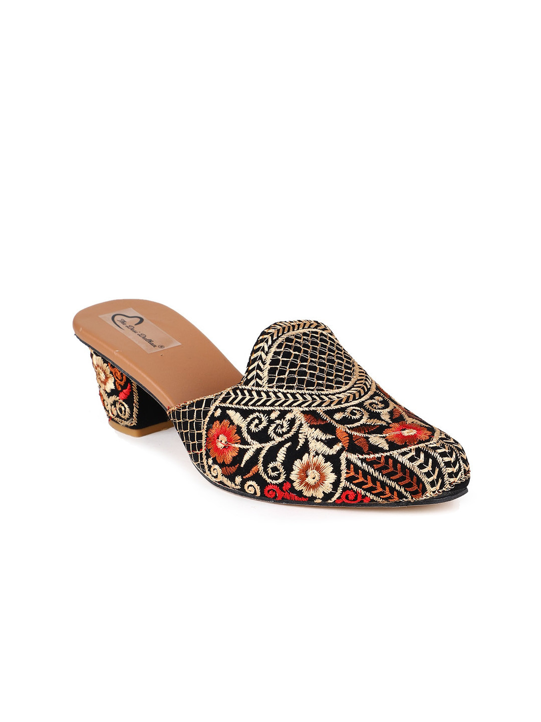 

The Desi Dulhan Ethnic Block Heels Mules, Black