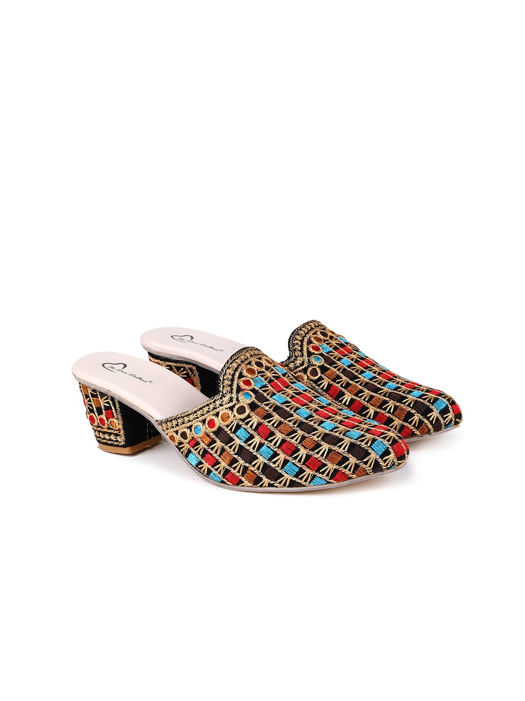 

The Desi Dulhan Ethnic Block Heels Mules, Black