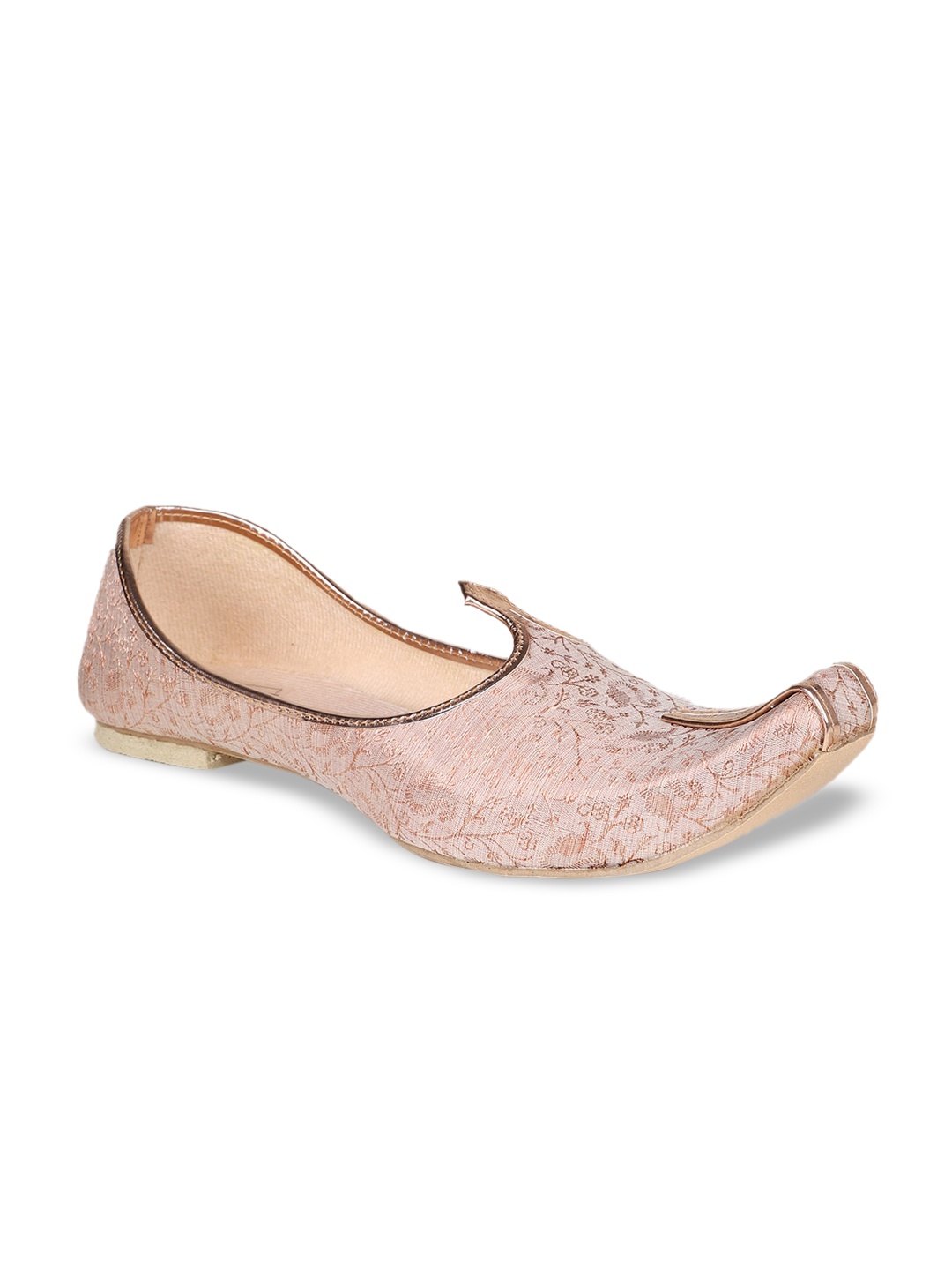 

HOUSE OF JUTTI Men Woven Design Ethnic Mojaris, Copper