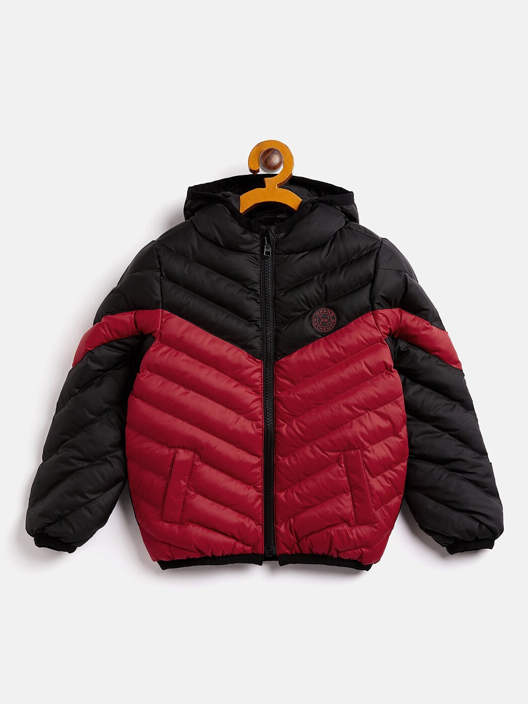 

Okane Boys Colourblocked Lightweight Padded Jacket, Red