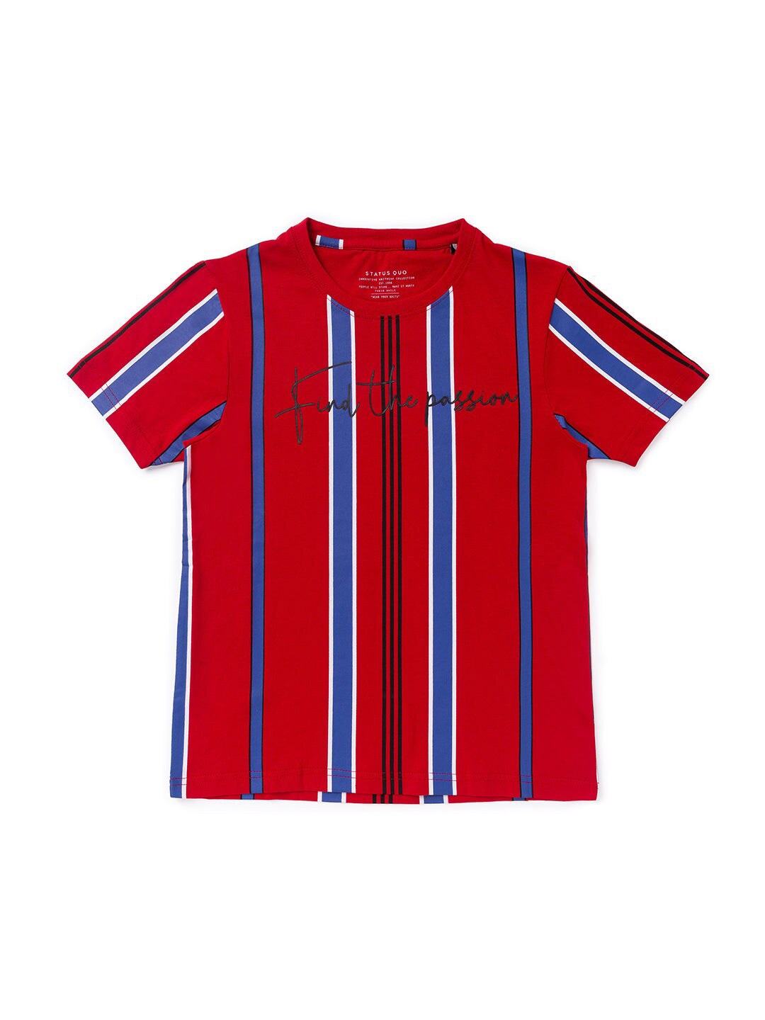 

Status Quo Boys Cotton Striped T-shirt, Red