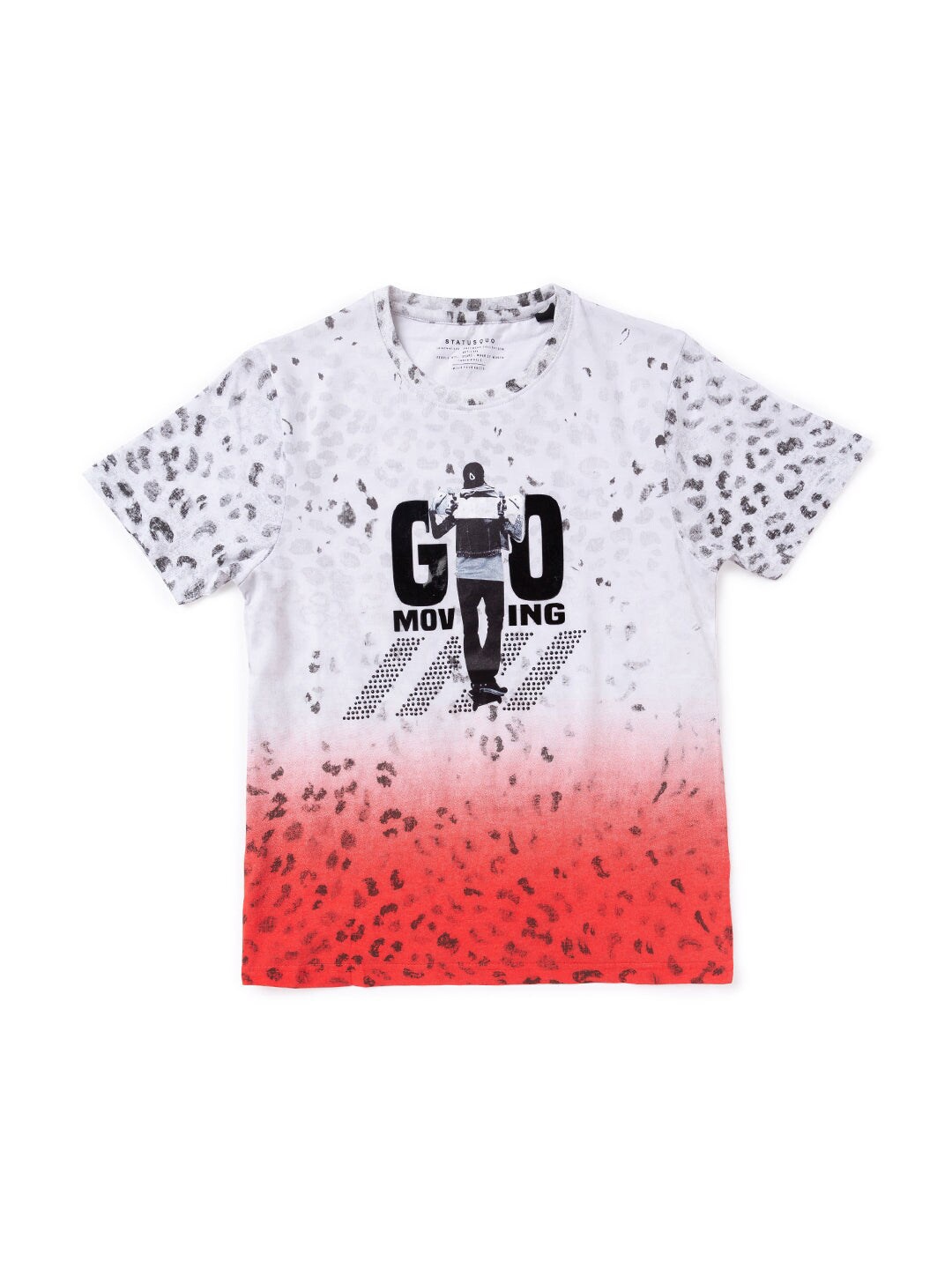 

Status Quo Boys Printed Cotton T-shirt, Coral