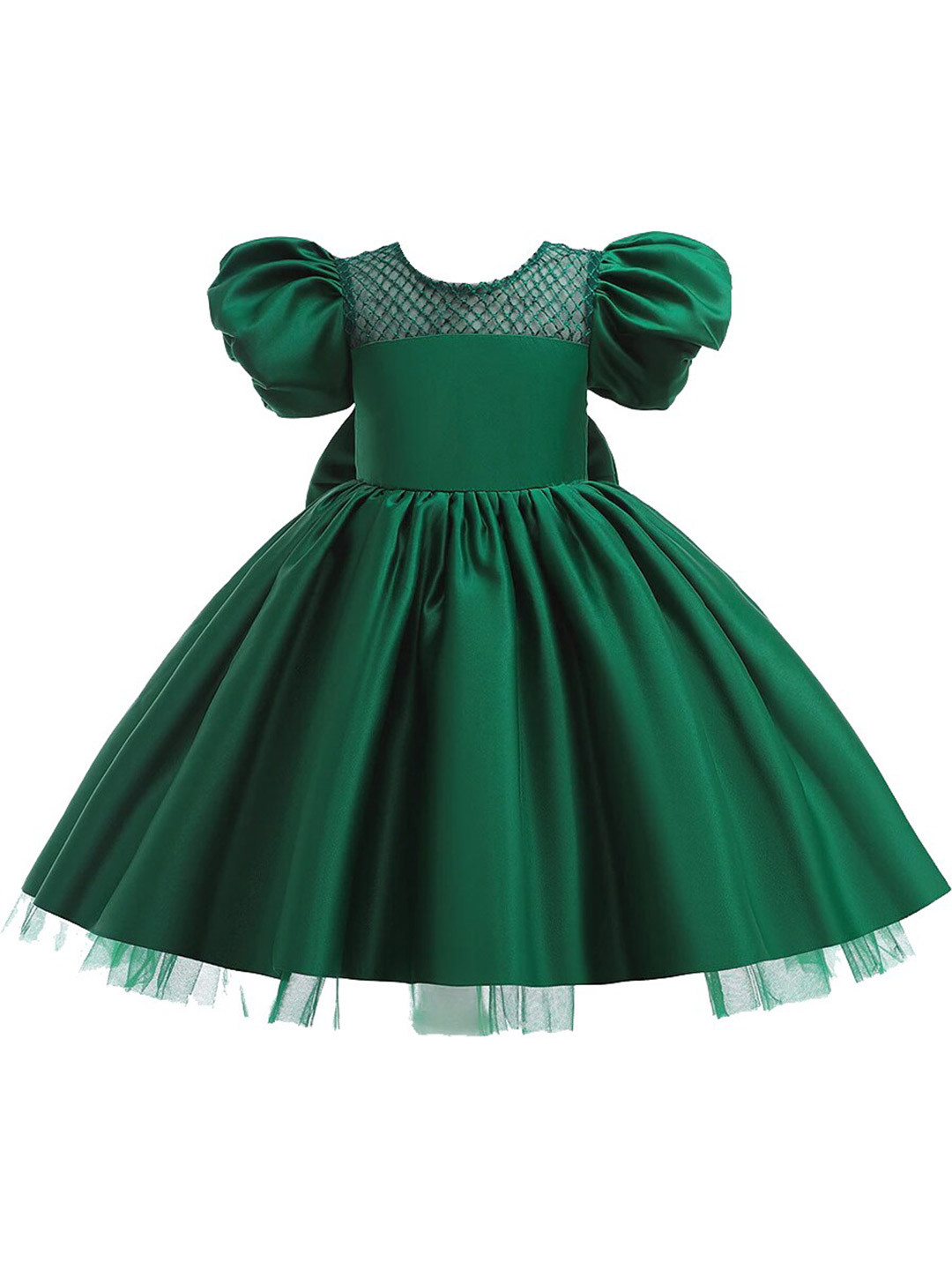 

R Cube Satin Dress, Green