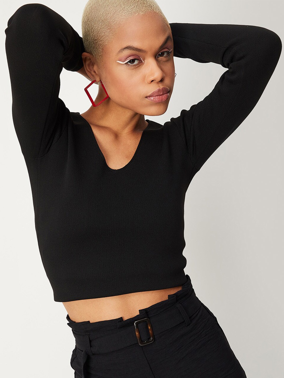 

max Women V-Neck T-shirt, Black