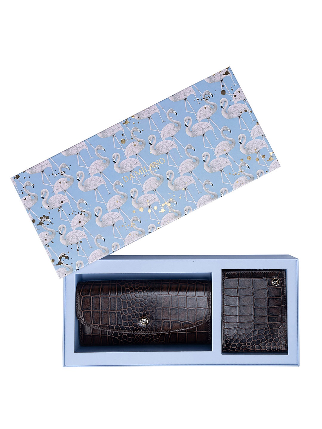 

Da Milano Textured Leather Accessory Gift Set, Brown