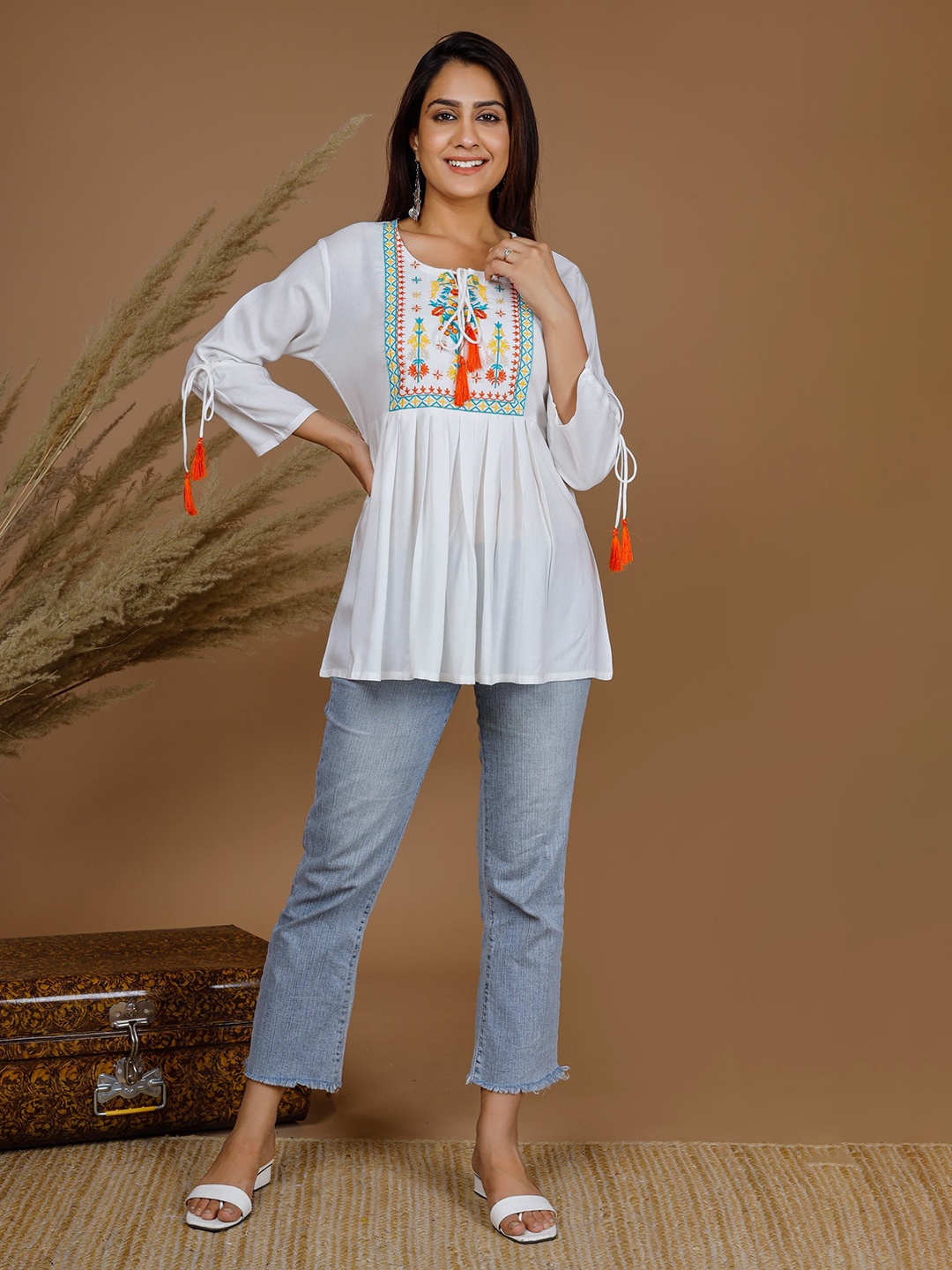 

Tetalee Embroidered Tunic, White