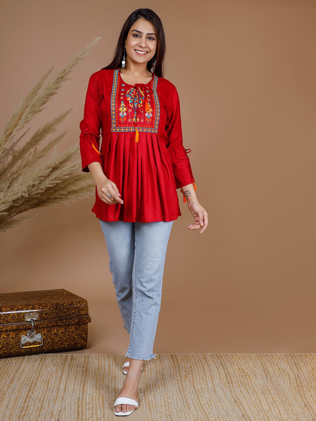 

Tetalee Embroidered Tunic, Maroon