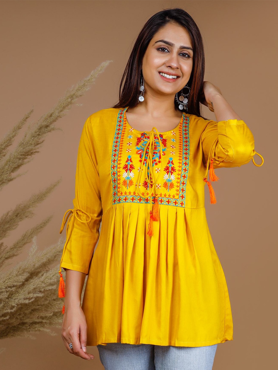 

Tetalee Embroidered Tunic, Yellow