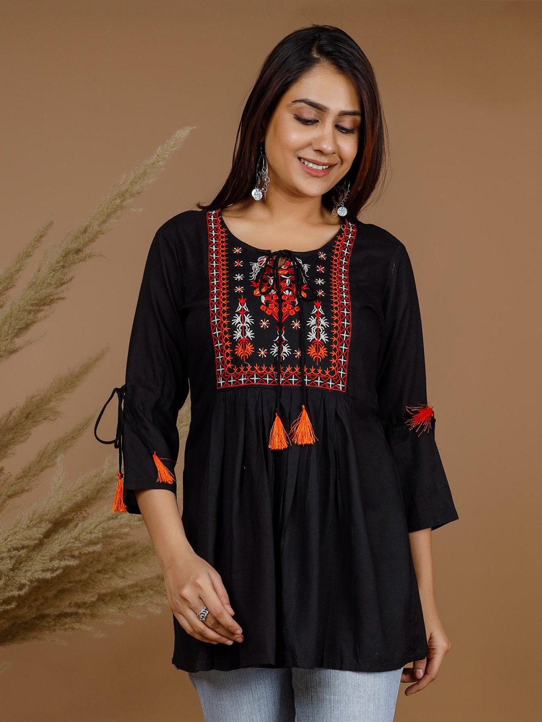 

Tetalee Embroidered Tunic, Black