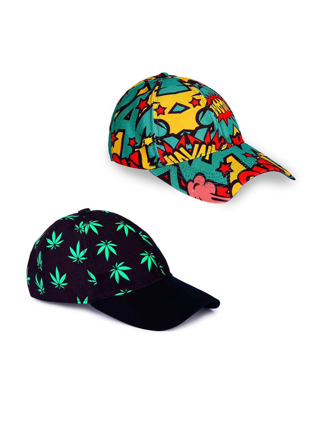 

Knotyy Unisex Set of 2 Printed Baseball Cap, Black