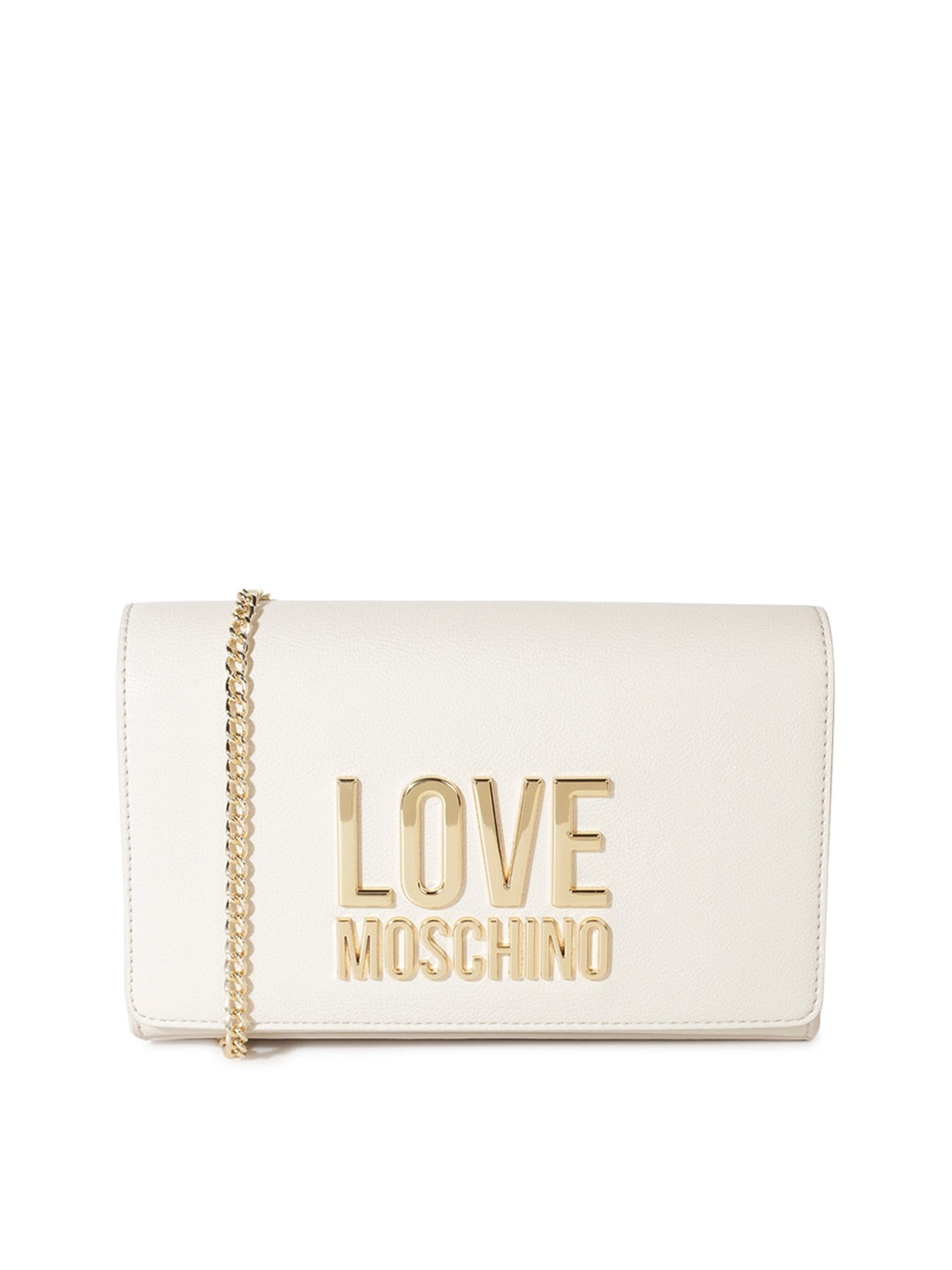 

LOVE MOSCHINO Textured Structured Sling Bag, Cream