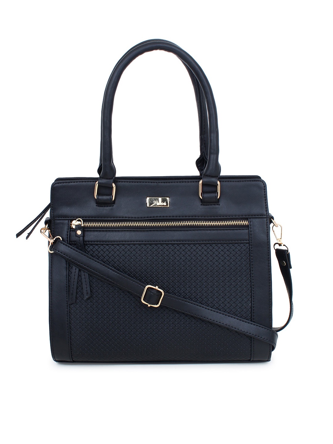 

yelloe Textured Structured Handheld Bag with Quilted, Black