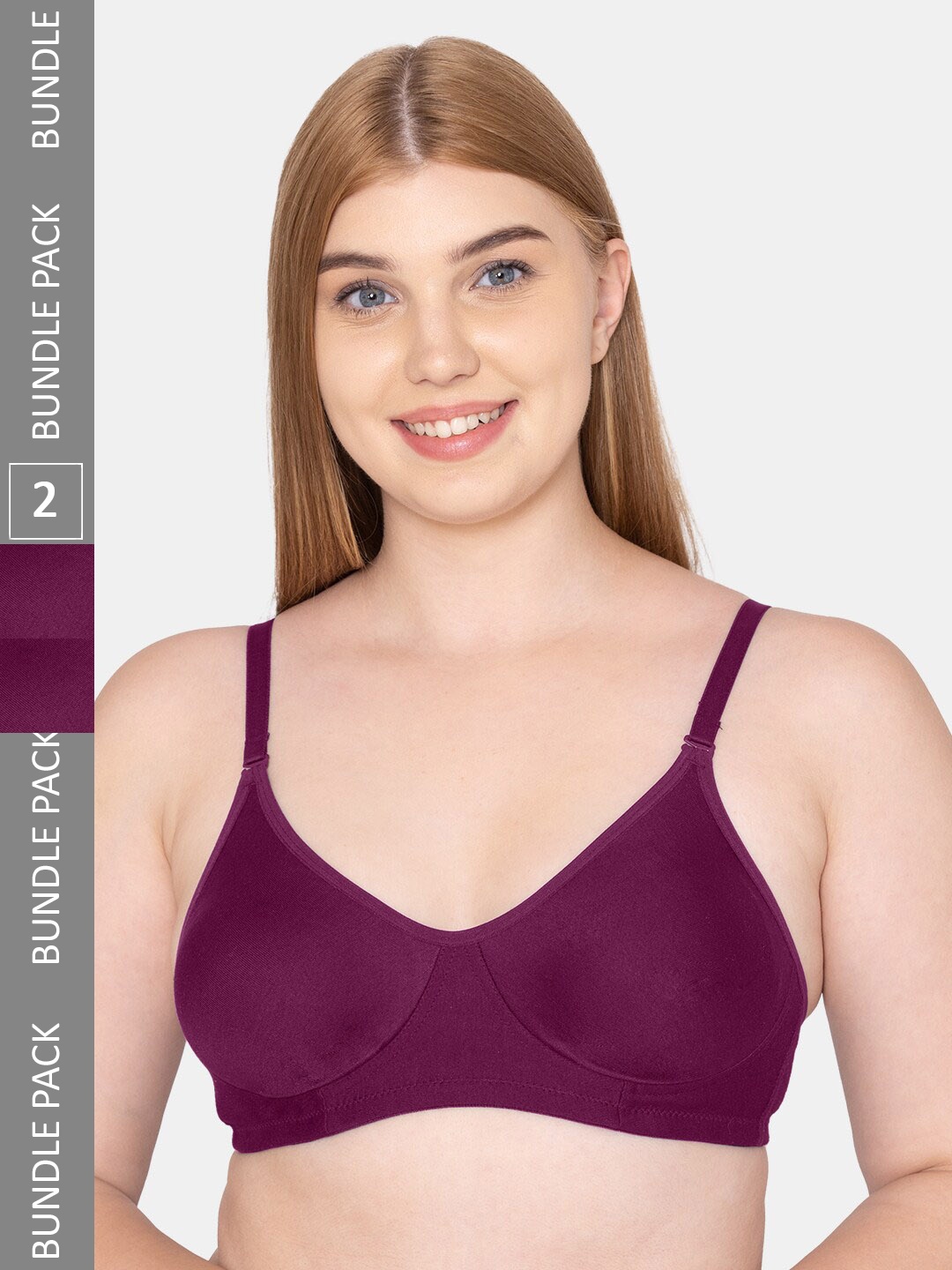 

KOMLI Double Layered Seamless Non-Padded Bra, Purple