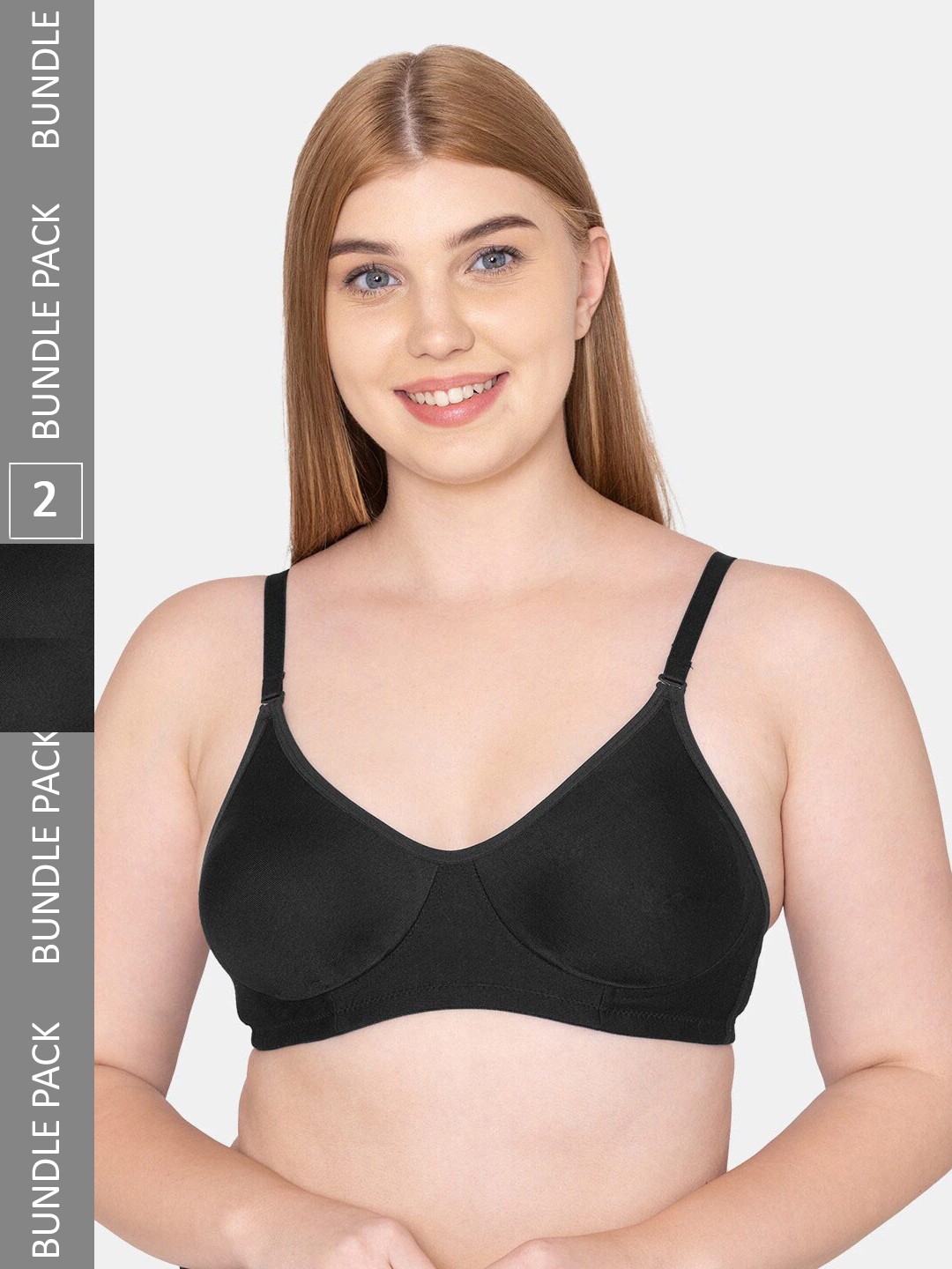 

KOMLI Double Layered Seamless Non-Padded Bra, Black