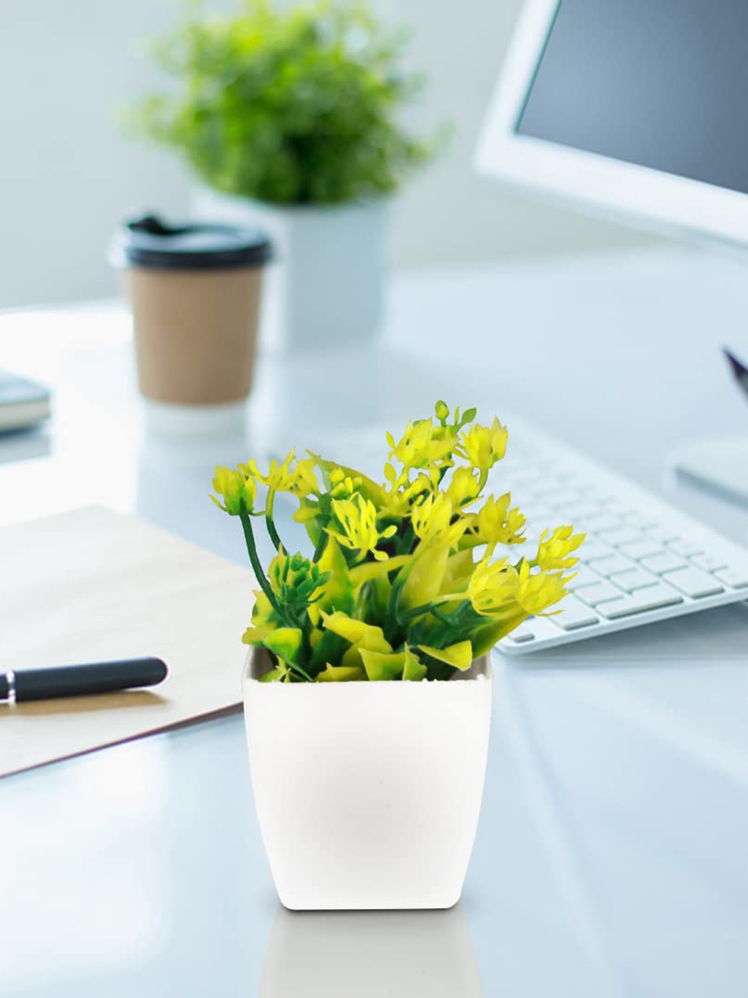 

TRUSTBASKET Yellow & Green Mini Neem Shrub With Pot