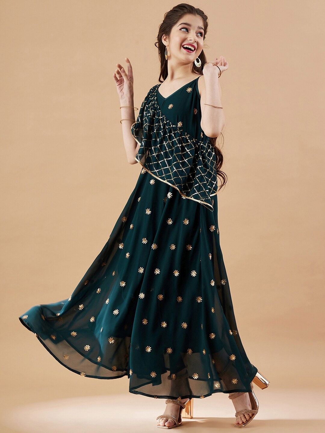 

Cherry & Jerry Georgette Maxi Dress, Teal
