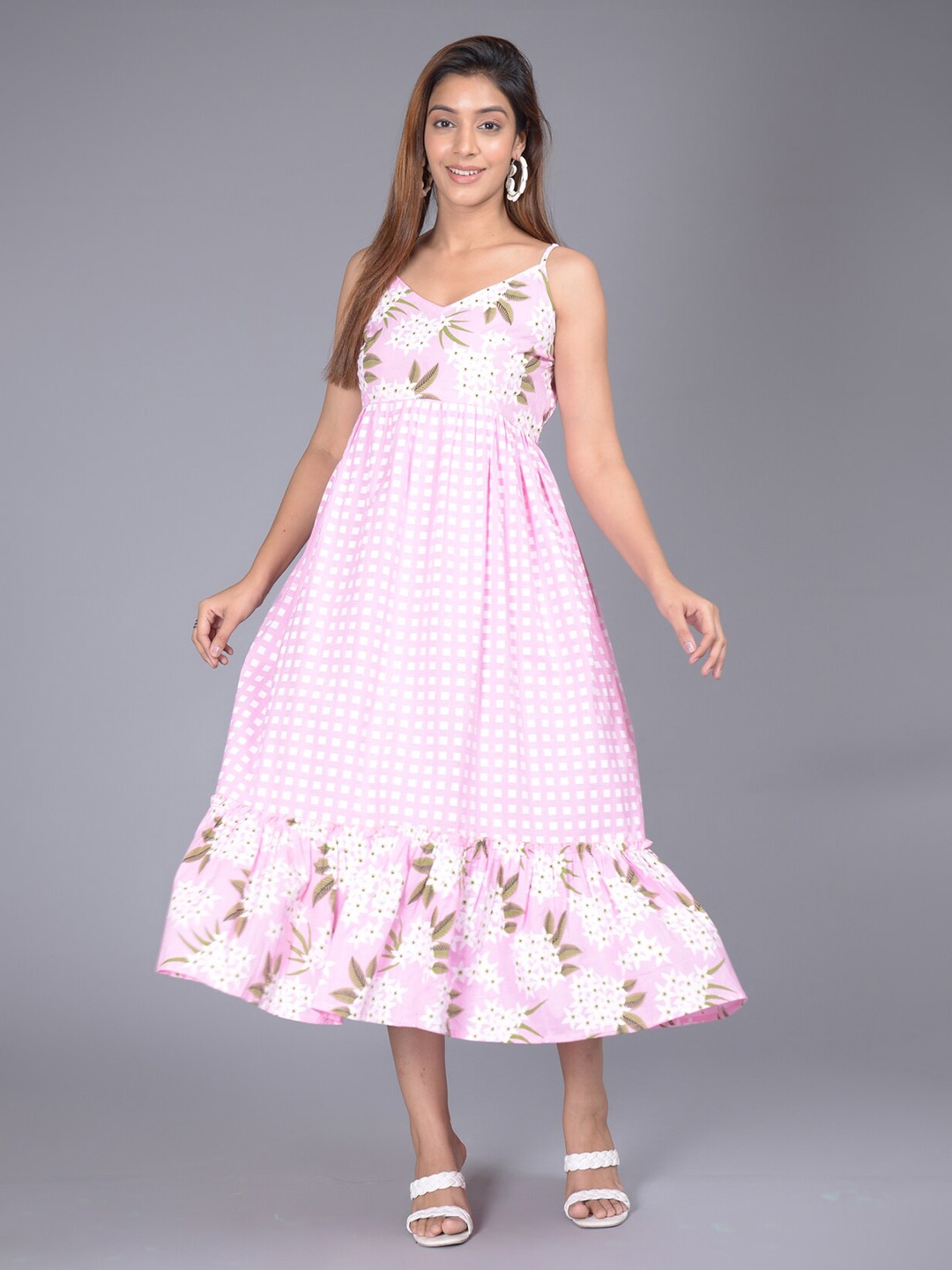 

FABISTA Floral Midi Dress, Pink