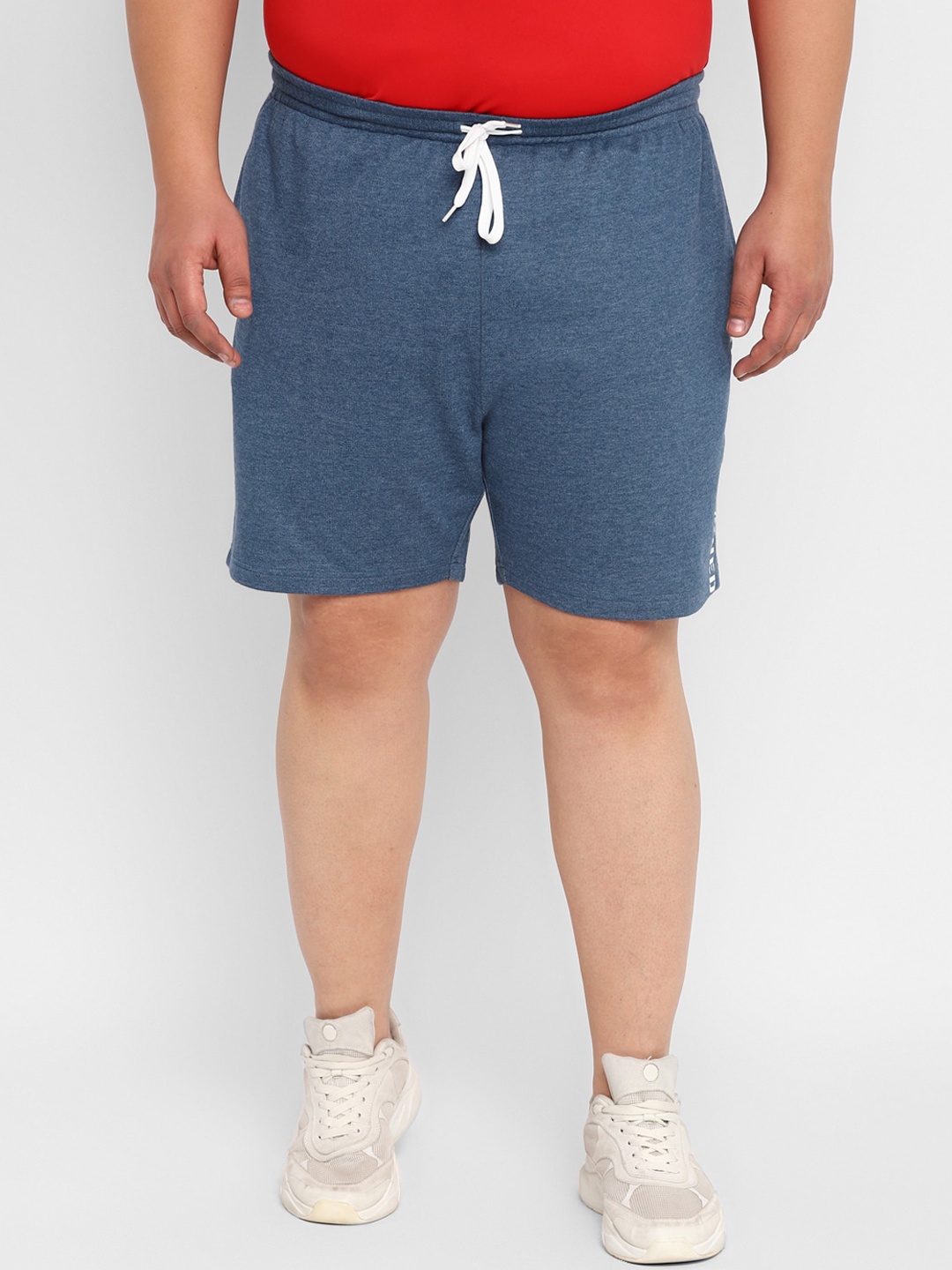 Yuuki Men Plus Size Cotton Sports Shorts, Navy blue