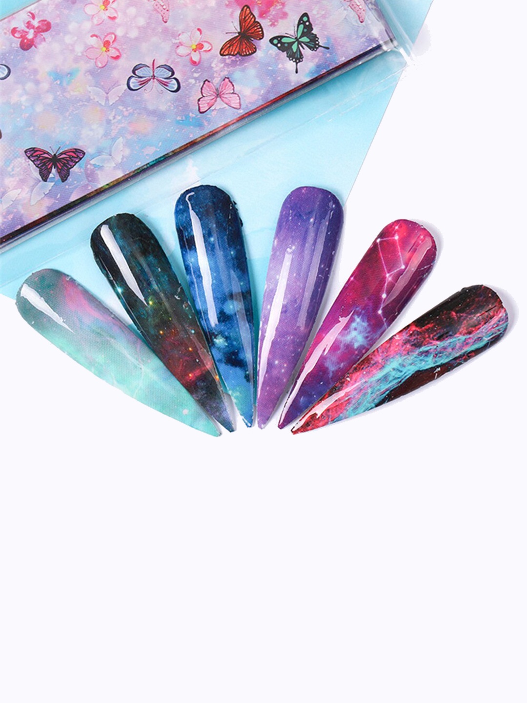 

S.A.V.I. Butterfly Flower Series DIY Nail Foil Transfer Stickers - 10 Sheets, Multi