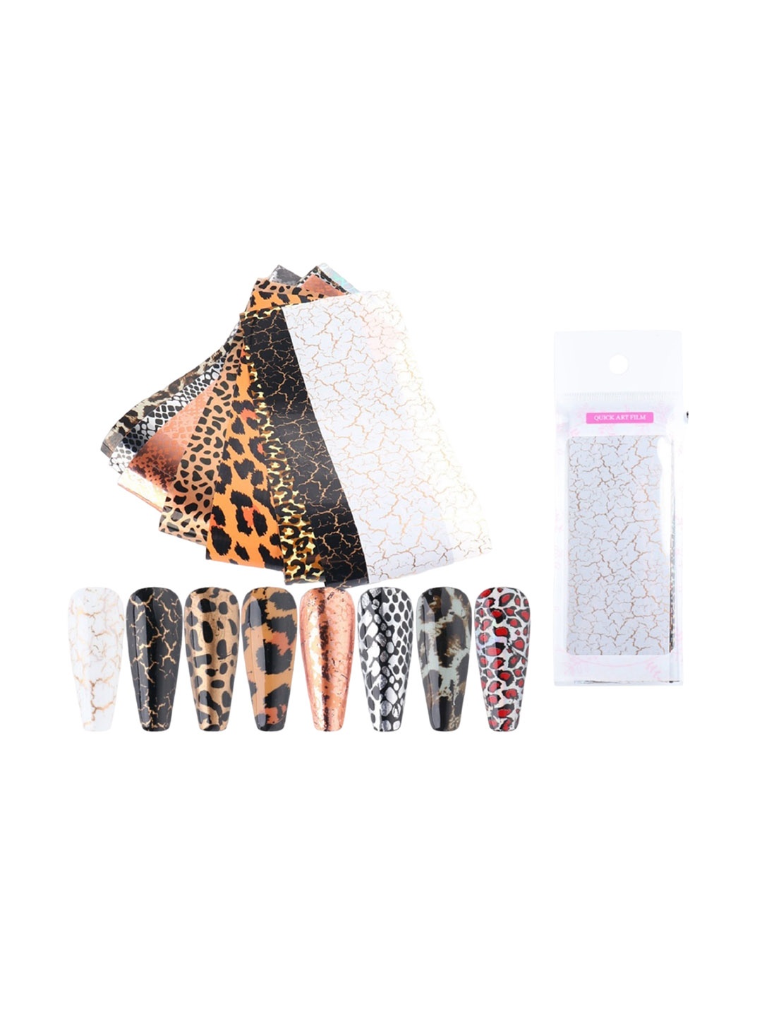 

S.A.V.I. Animal Leopard Snakeskin Pattern DIY Nail Foil Transfer Stickers - 10 Sheets, Black
