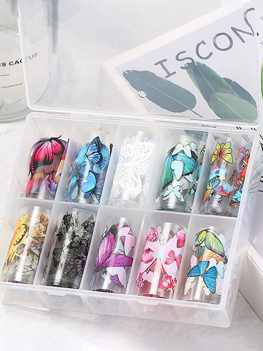 

S.A.V.I. Set Of 10 Rolls DIY Nail Foil Transfer Sticker, Multi