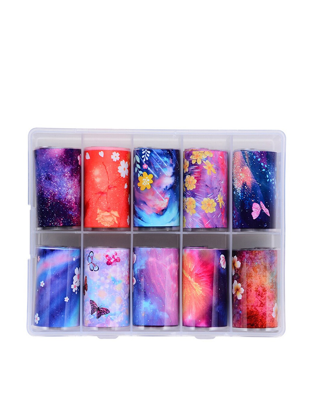 

S.A.V.I. DIY Nail Foil Transfer Stary Sky Pattern Stickers - 10 Rolls, Blue