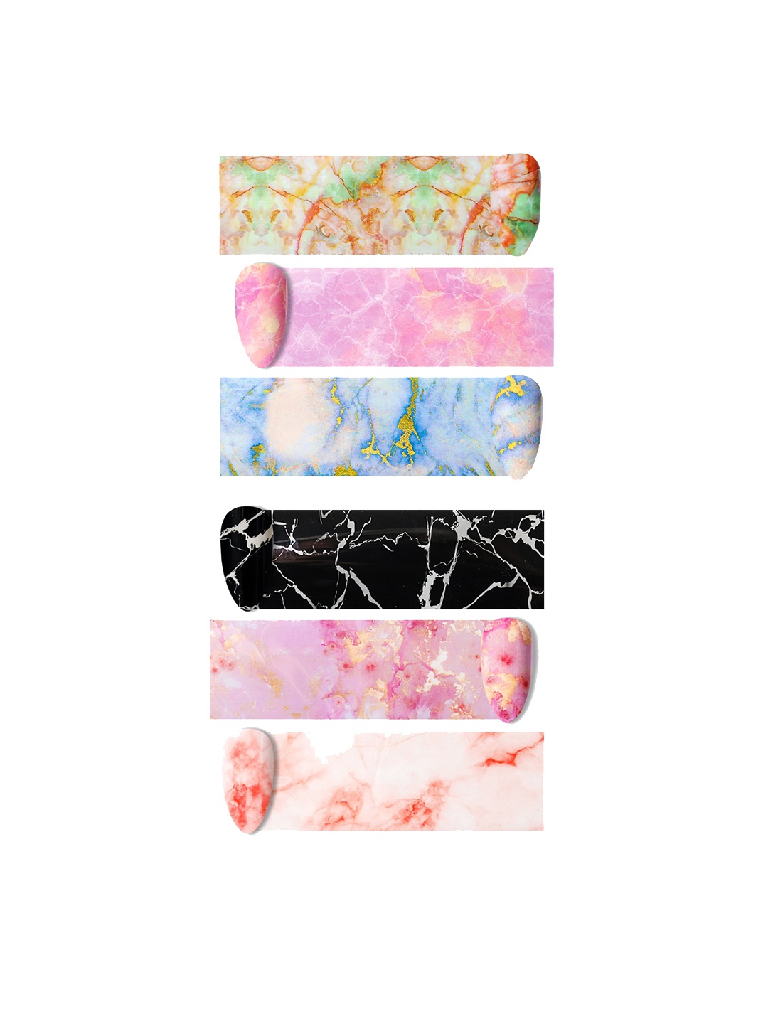 

S.A.V.I. DIY Nail Foil Transfer Marble Clouds Series Stickers - 10 Rolls, Multi
