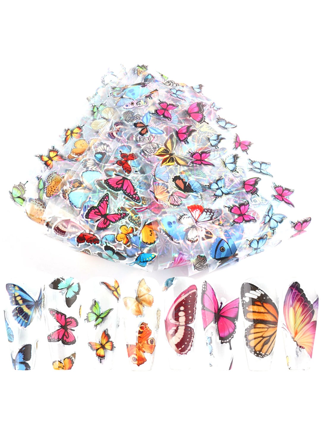 

S.A.V.I. DIY Nail Foil Big Butterfly Series Transfer Sticker - 10 Sheets, Multi