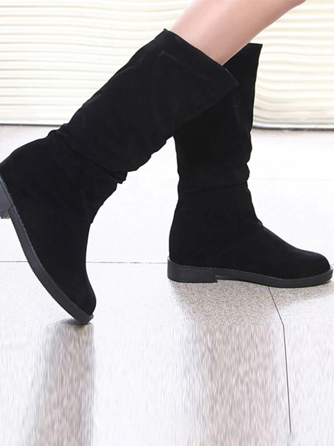 

Shoetopia Women Calf Length Regular Boots, Black