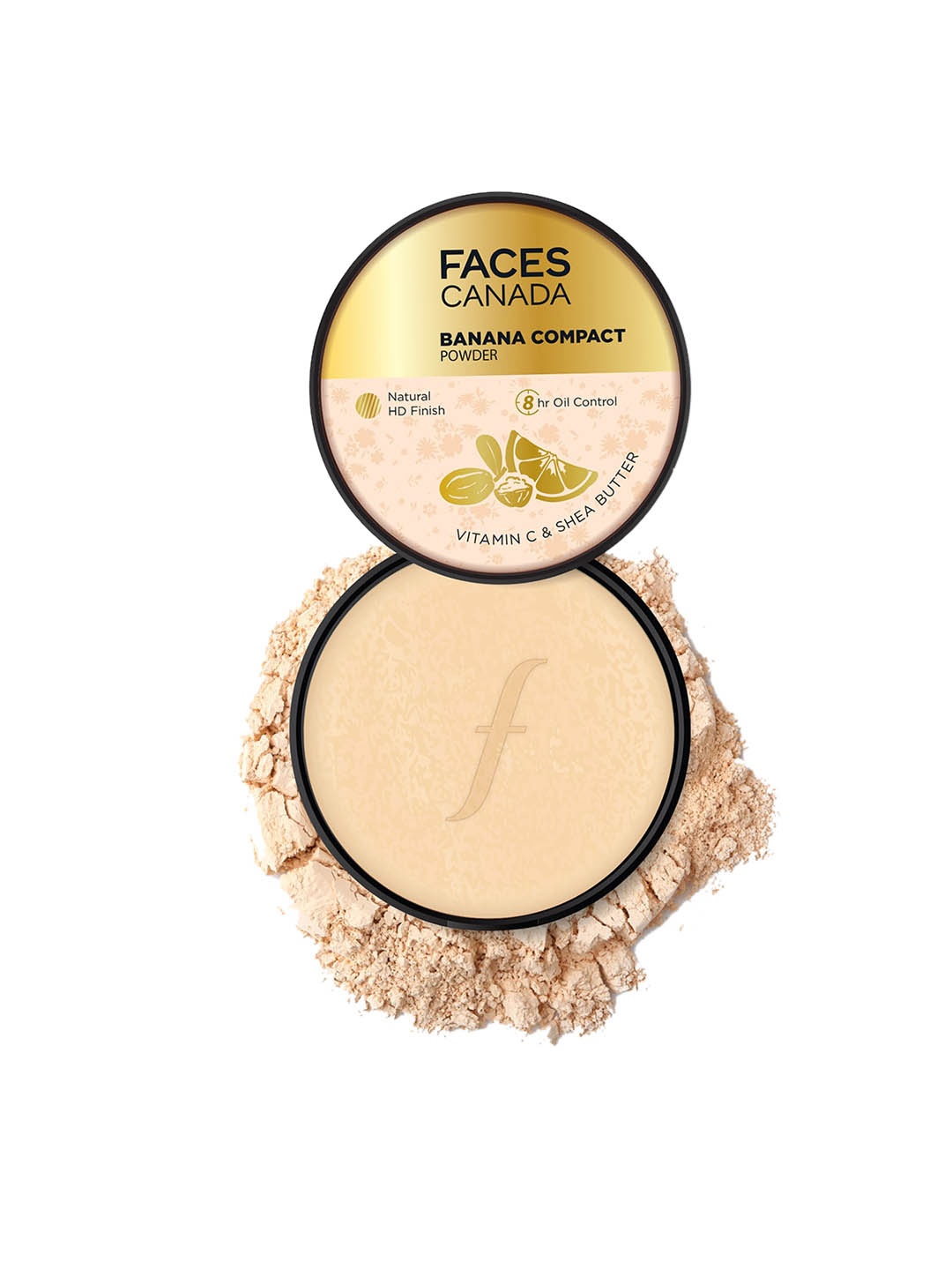 

FACES CANADA Banana Compact Powder with 8HR Oil Control & High-Coverage - 9g, Beige