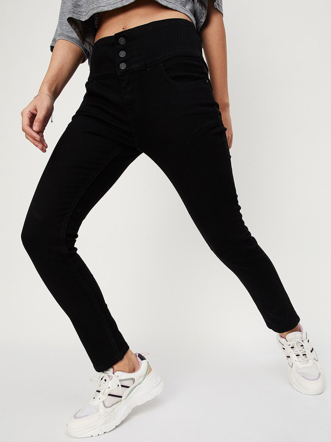 

max Women Skinny Fit Jeans, Black