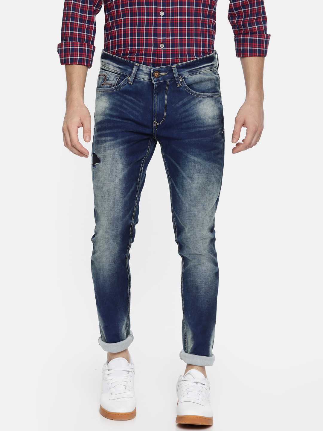 

SPYKAR Men Blue Super Skinny Fit Low-Rise Low Distress Jeans
