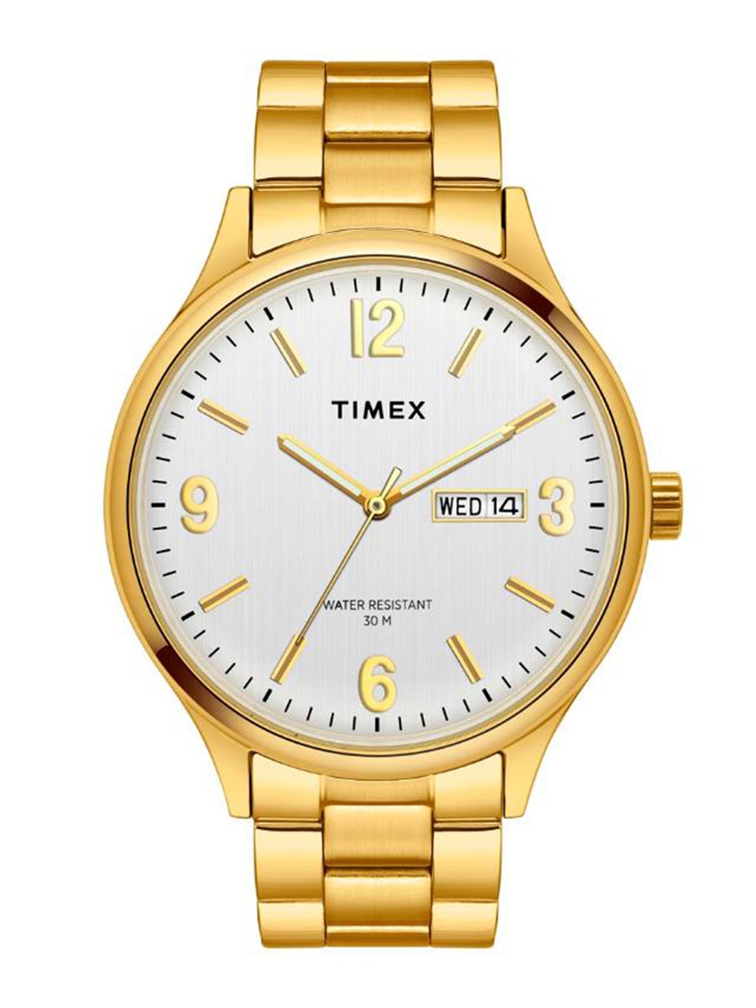 

Timex Men Brass Dial & Stainless Steel Bracelet Style Straps Analogue Watch, White