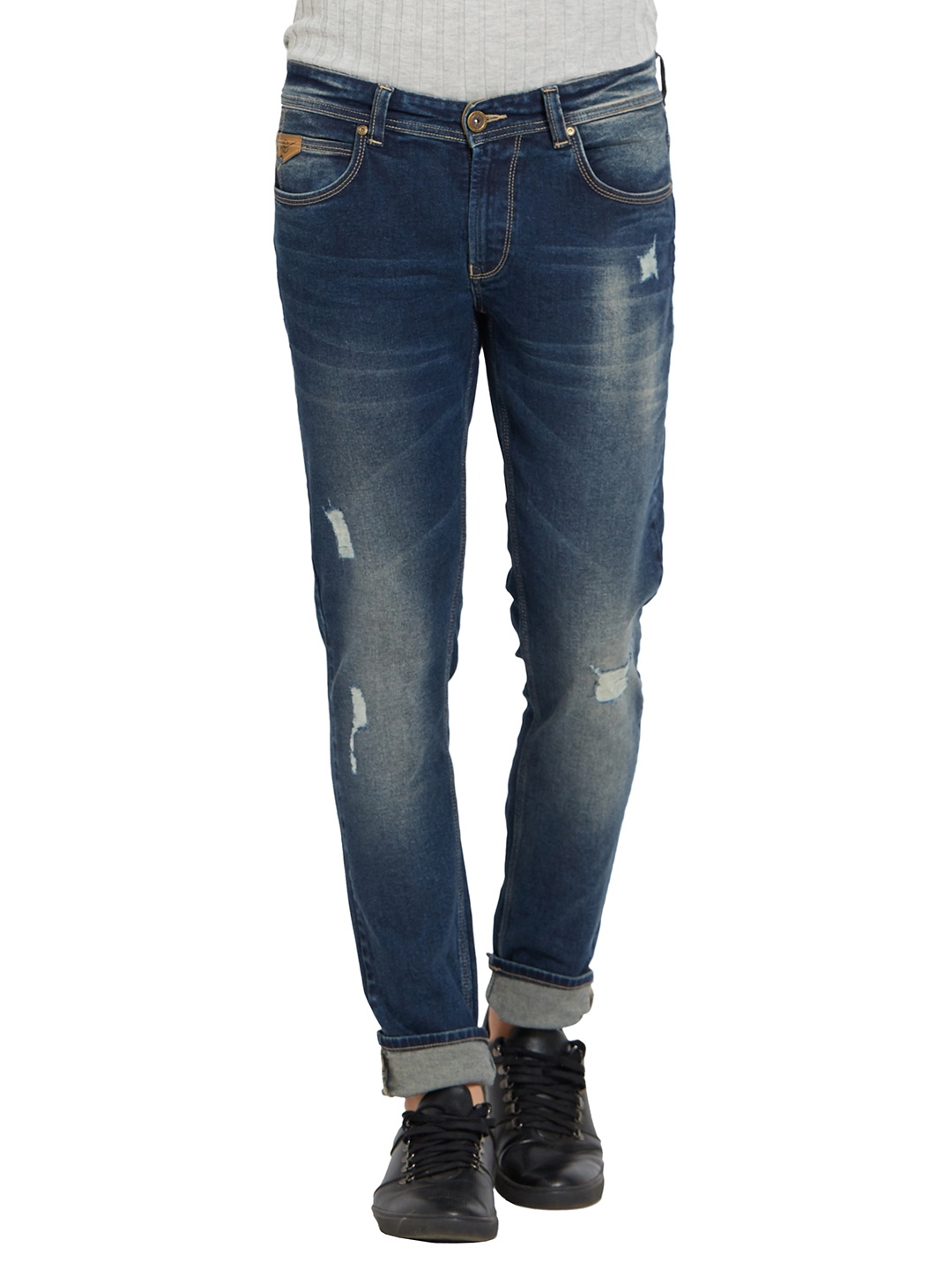 

SPYKAR Men Blue Skinny Fit Mid-Rise Mildly Distressed Jeans