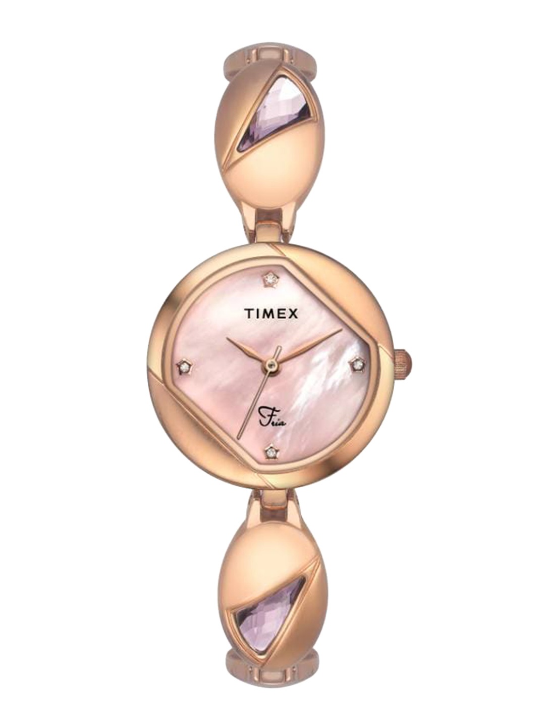 

Timex Women Brass Dial & Bracelet Style Straps Analogue Watch TWEL16302, Pink