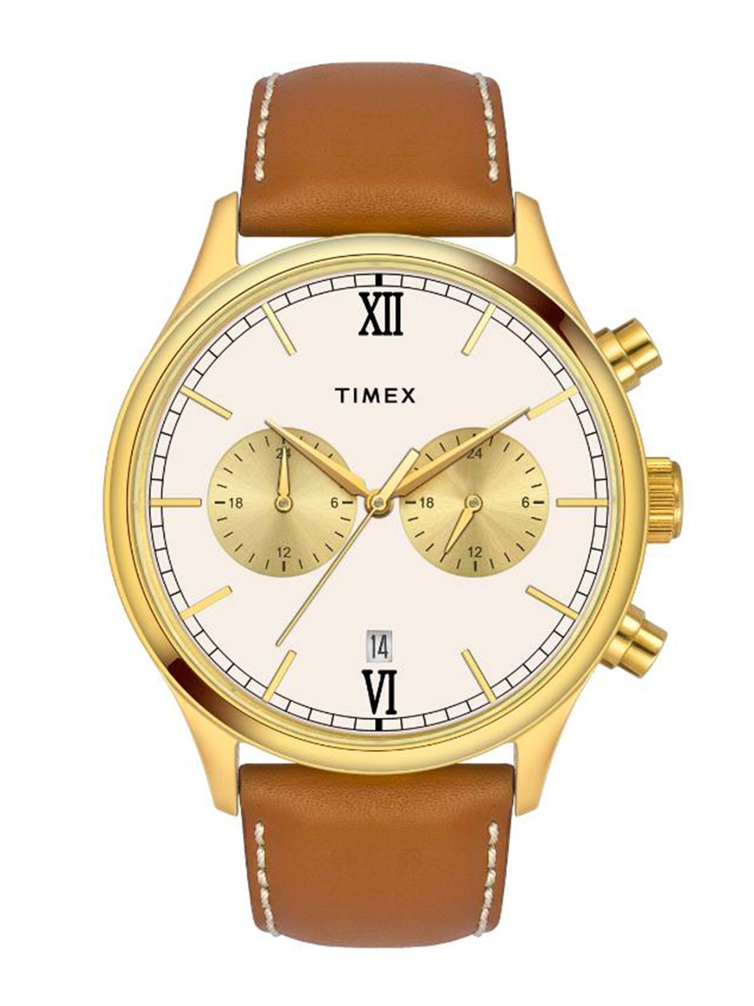 

Timex Men Dial & Leather Straps Analogue Watch TWEG19806, Tan