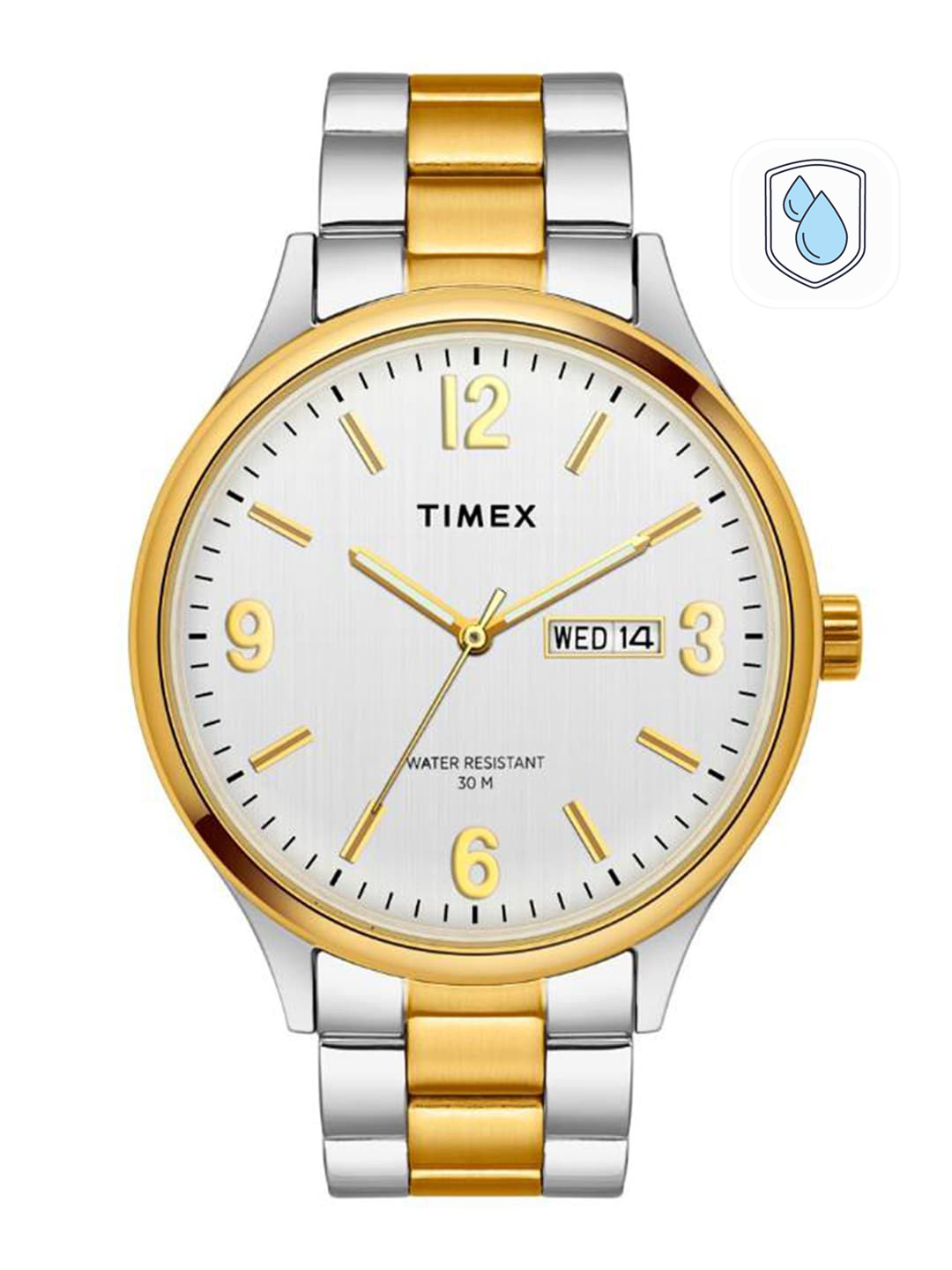 

Timex Men Brass Dial & Stainless Steel Bracelet Style Straps Analogue Watch TWEG18422, White