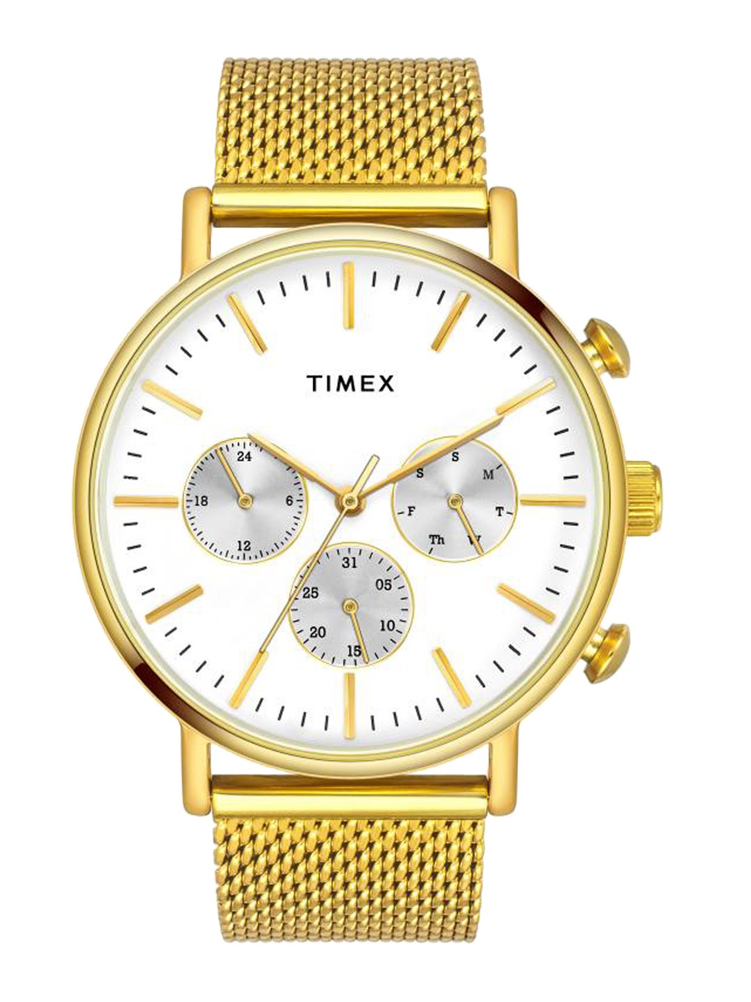 

Timex Men Brass Dial & Stainless Steel Straps Analogue Watch TWEG20007, White