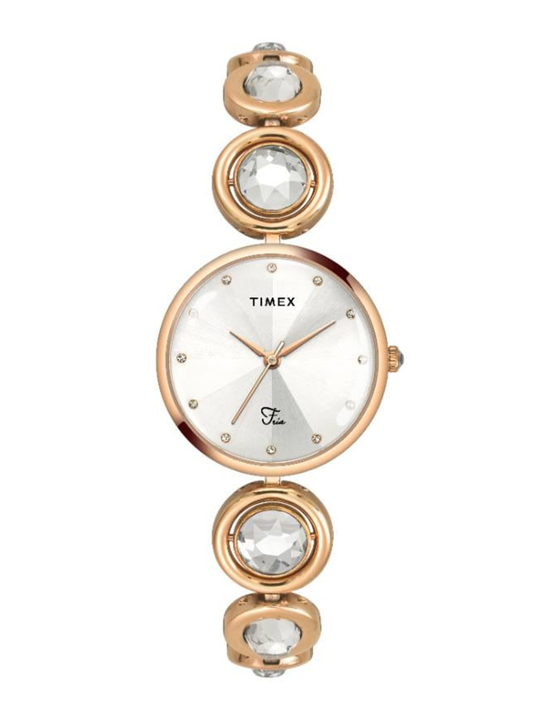 

Timex Women Brass Dial & Bracelet Style Straps Analogue Watch TWEL16403, Silver