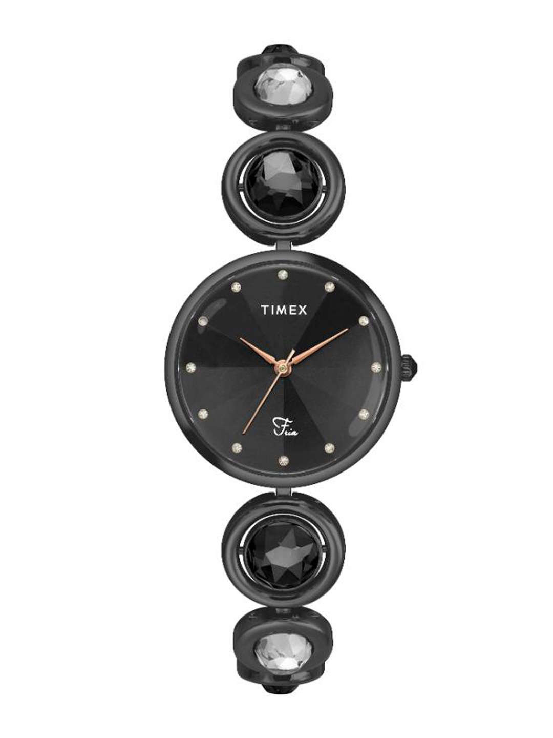 

Timex Women Brass Dial & Bracelet Style Straps Analogue Watch TWEL16401, Black