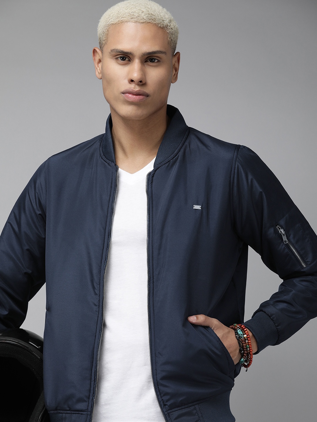 

Roadster Men Lightweight Sporty Jacket, Navy blue