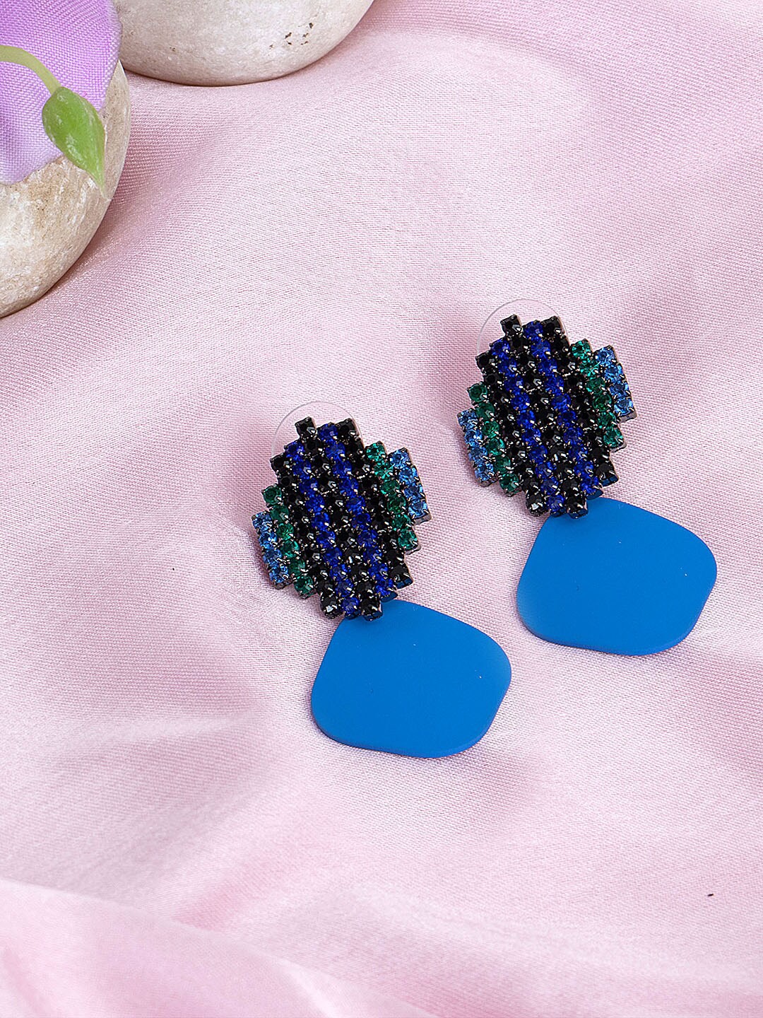 

Kazo Contemporary Drop Earrings, Navy blue