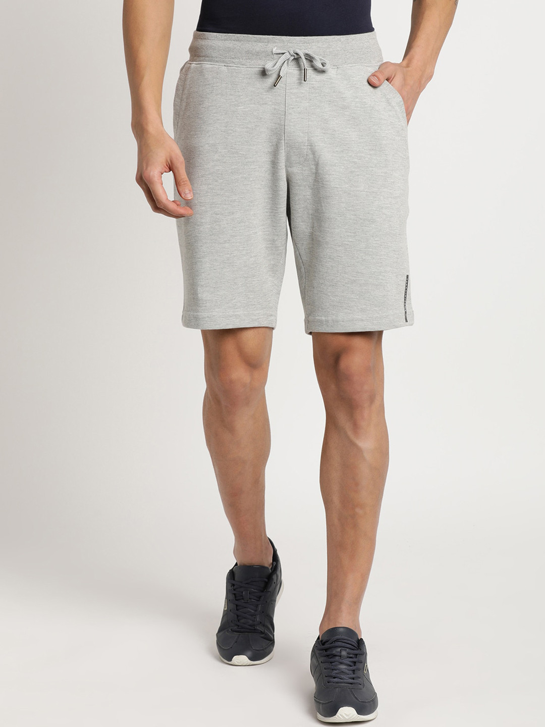 

Indian Terrain Men Slim Fit Pure Cotton Cycling Sports Shorts, Grey