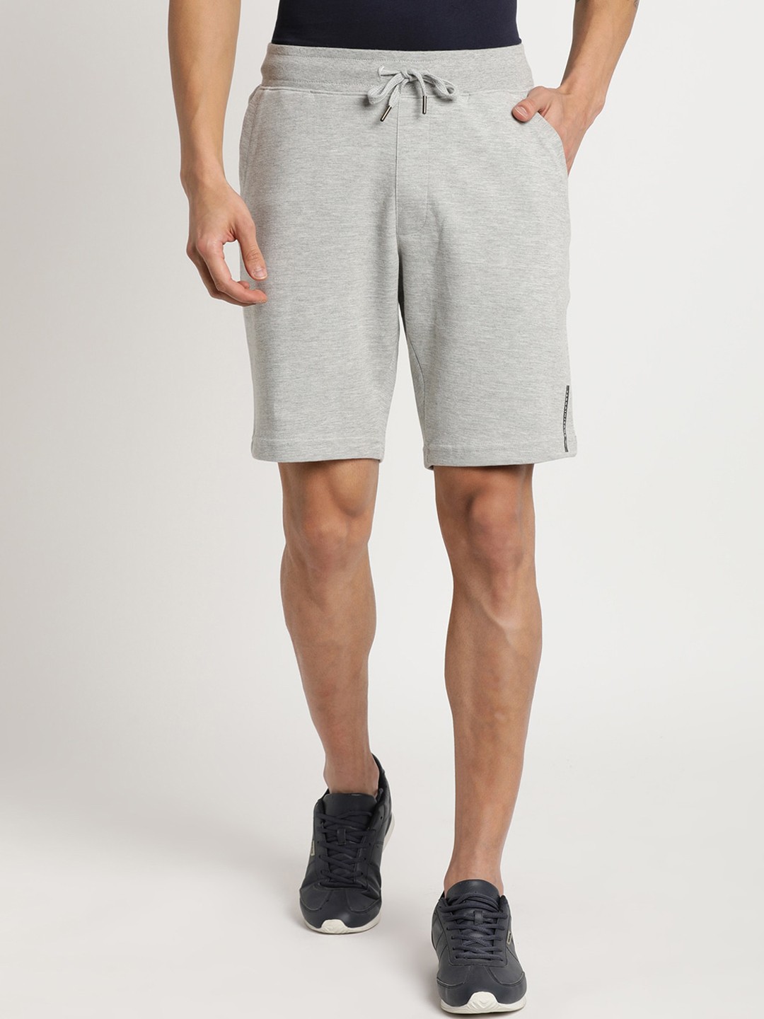 

Indian Terrain Men Slim Fit Pure Cotton Cycling Sports Shorts, Grey