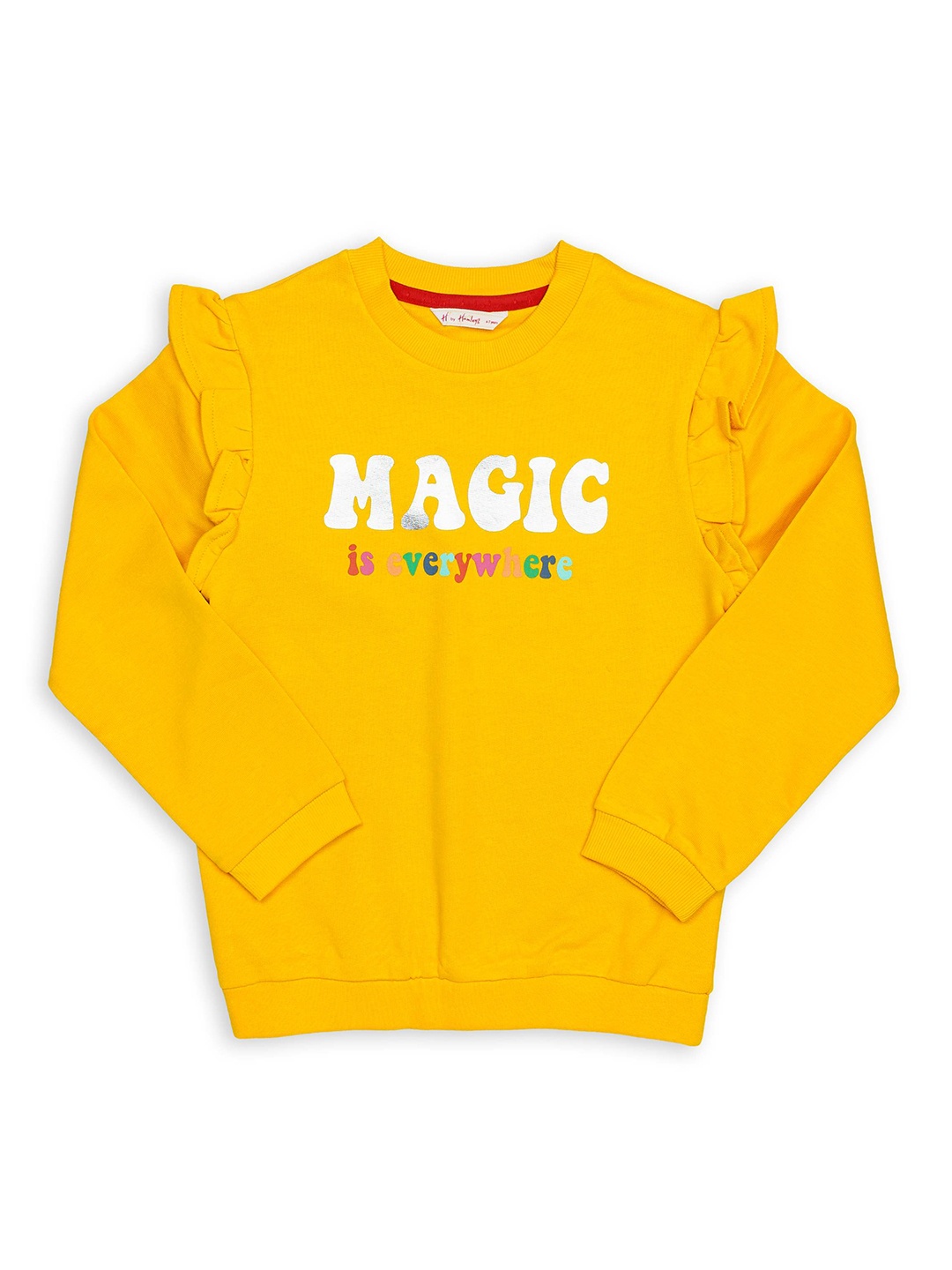 

H By Hamleys Girls Printed Cotton Sweatshirt, Yellow