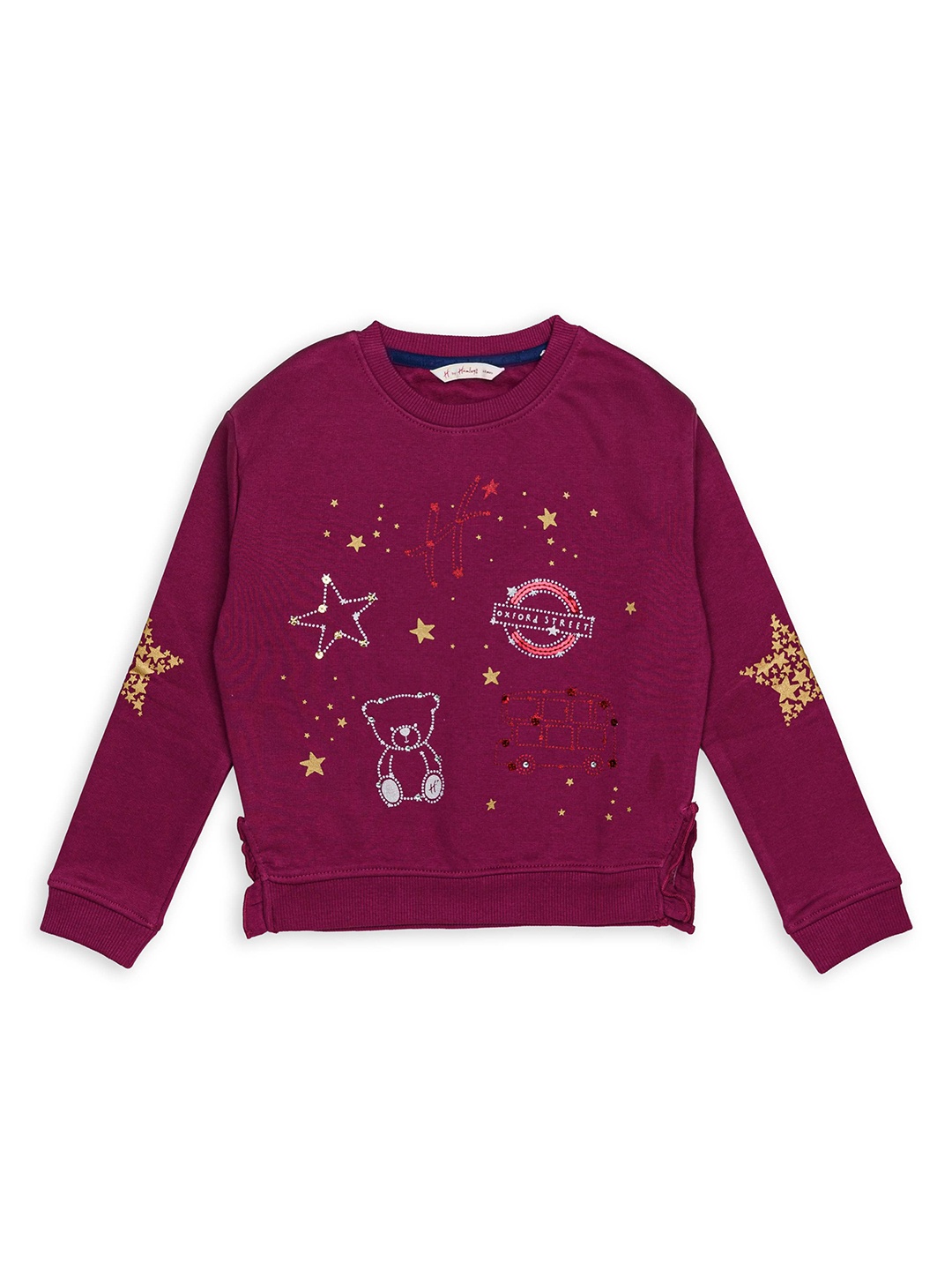 

H By Hamleys Girls Printed Cotton Sweatshirt, Purple